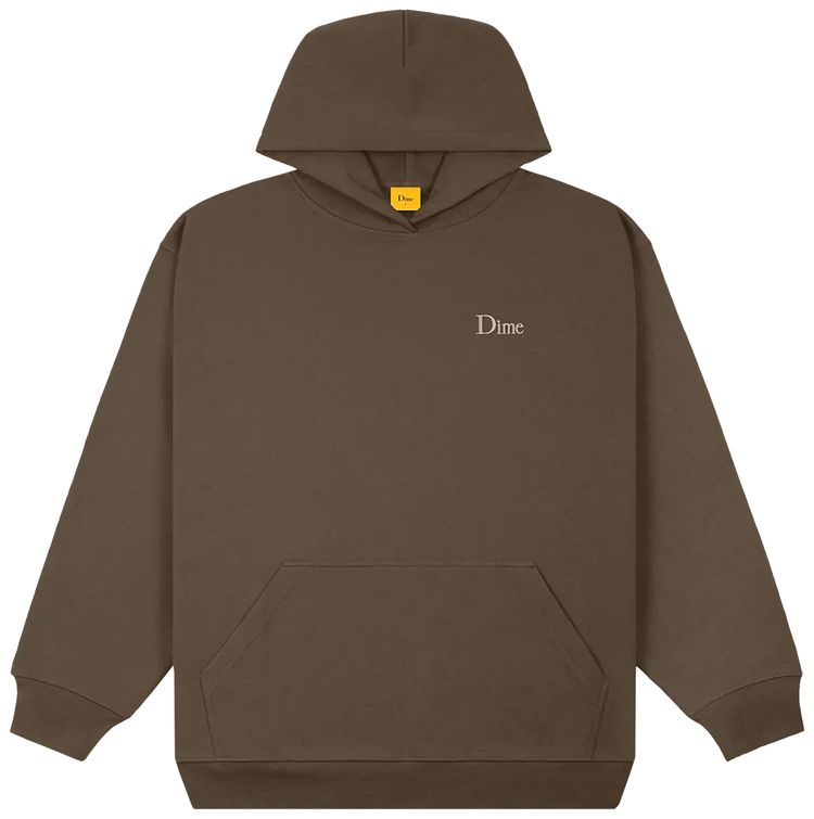 Dime Classic Small Logo Hoodie Walnut