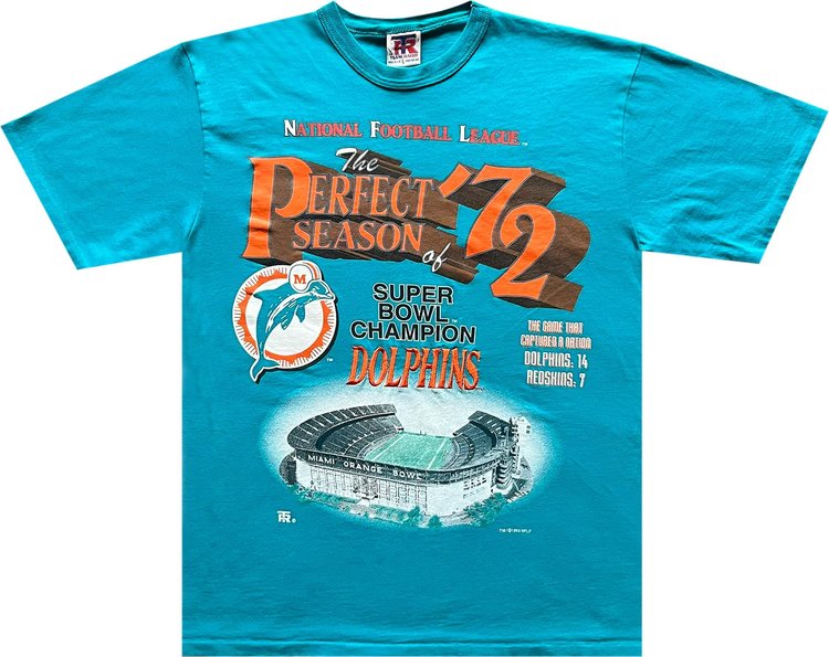 Vintage 1995 72 Miami Dolphins Tee 'Teal'