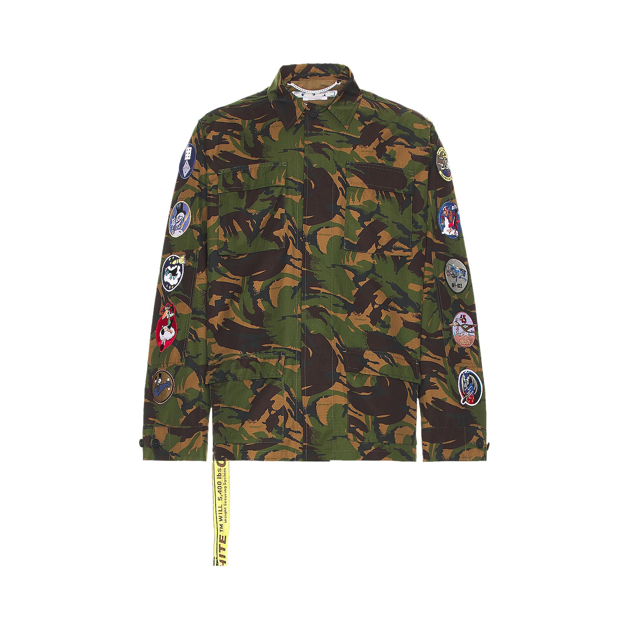 Buy Off White Camo Patch Field Jacket Army Green