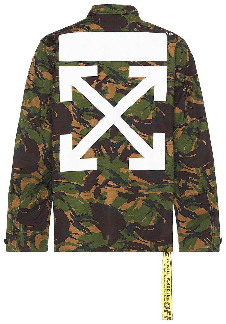 Off White Camo Patch Field Jacket Army Green