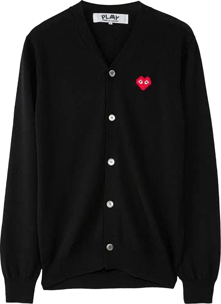 Comme des Garçons PLAY x Invader Pixelated Heart Cardigan 'Black'