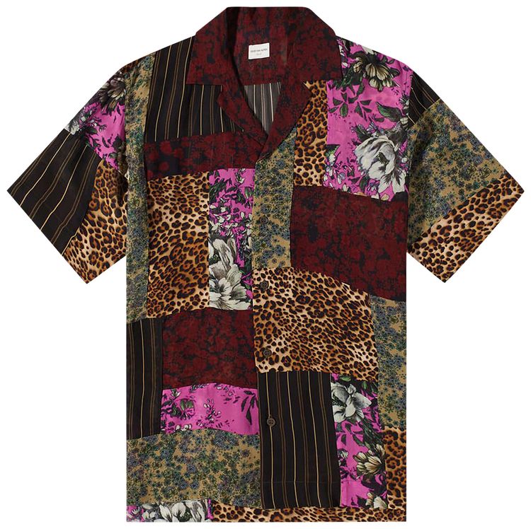 Dries Van Noten Multi Panel Vacation Shirt Black