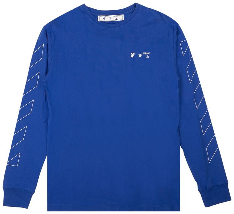 Off White Diag Long Sleeve T Shirt Blue