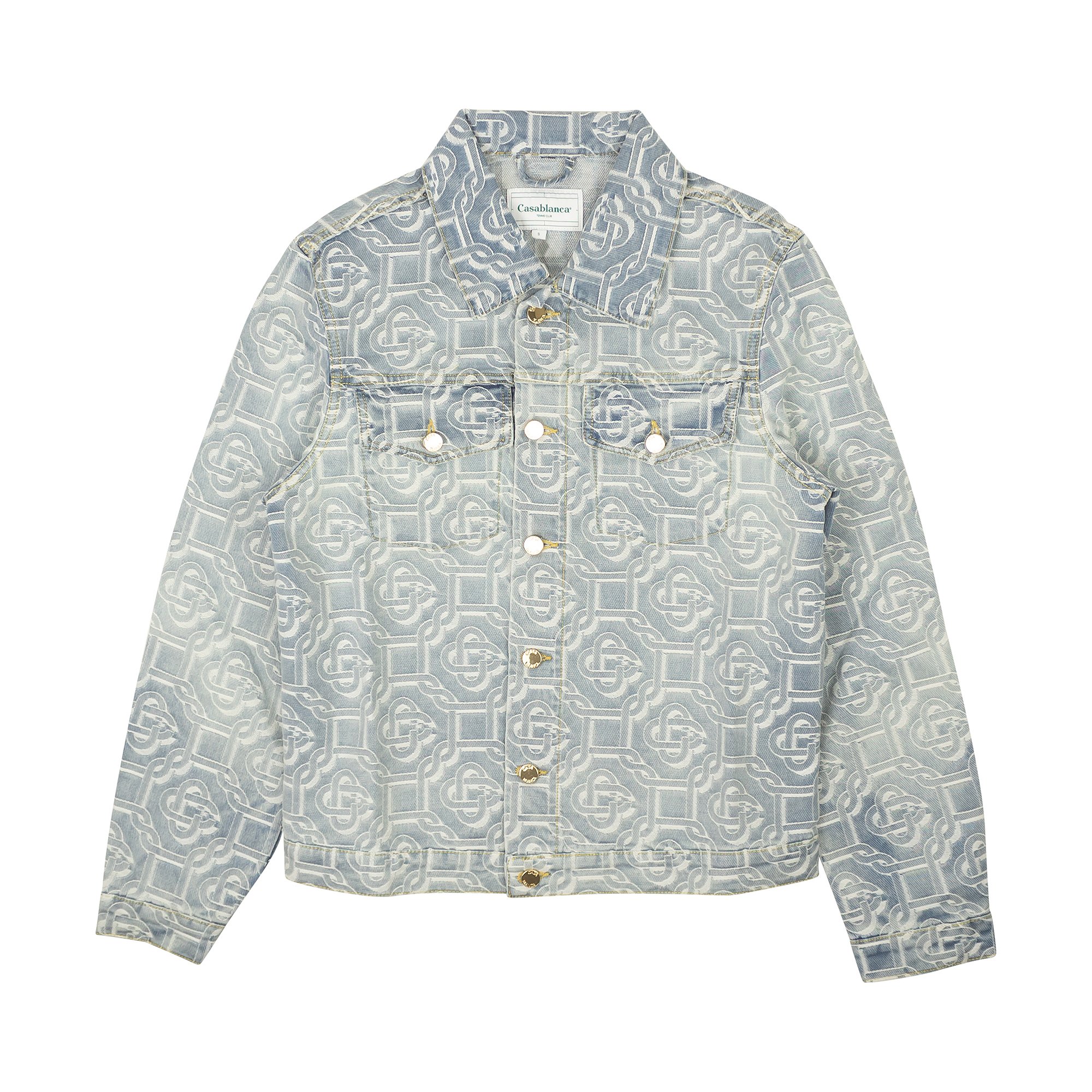 Casablanca Monogram Denim Jacket 'Bleached Blue'