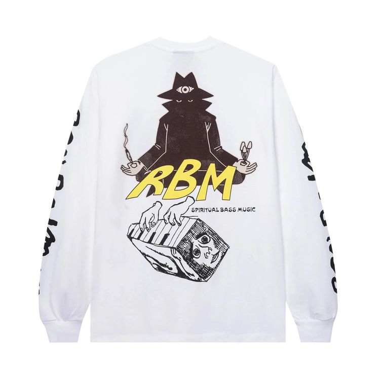 Real Bad Man Piano Meditation Long Sleeve Tee White