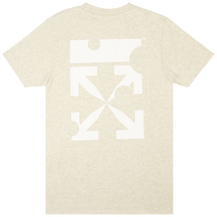 Off White White Cut Here Slim T Shirt Grey