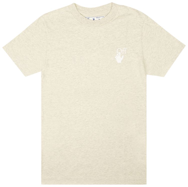 Off White White Cut Here Slim T Shirt Grey