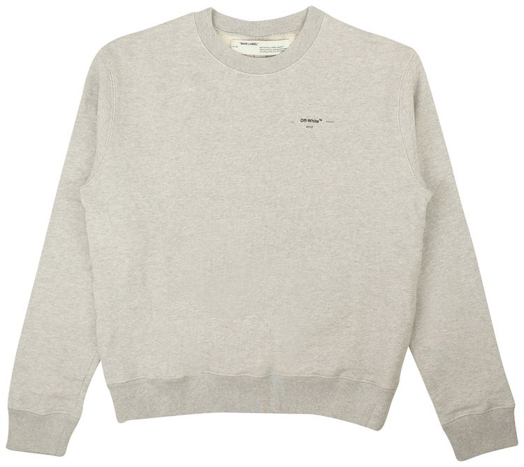 Off White Patched Arrow Logo Crewneck Grey