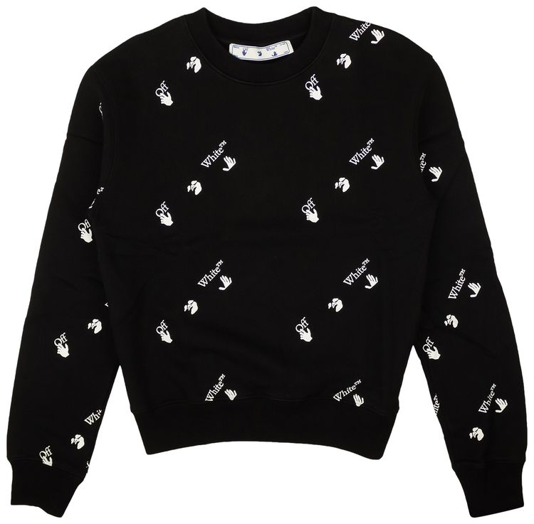 Off White Allover Slim Crewneck Black