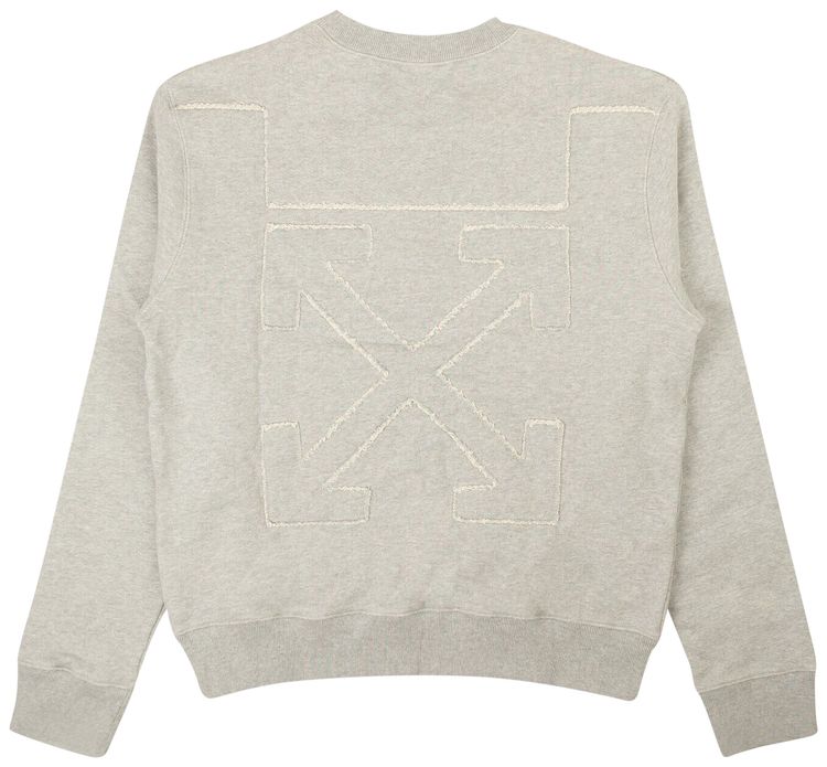 Off White Patched Arrow Logo Crewneck Grey