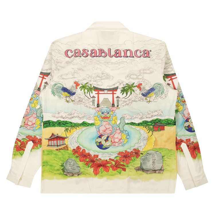 Casablanca Okinawa Cuban Collar Shirt White