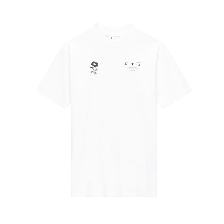 Off White Blur Flower Tee WhiteBlack