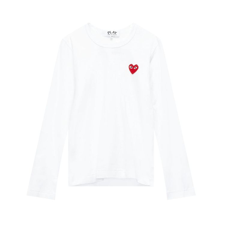 Comme des Garcons PLAY Long Sleeve Mini Heart Tee White
