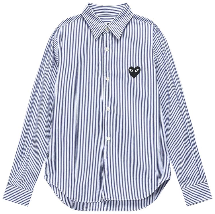 Comme des Garcons PLAY Stripe Woven Shirt Blue