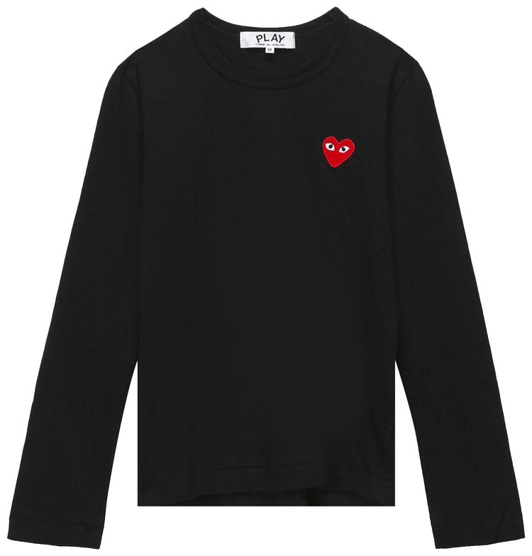Comme des Garcons PLAY Long Sleeve Mini Heart Tee Black