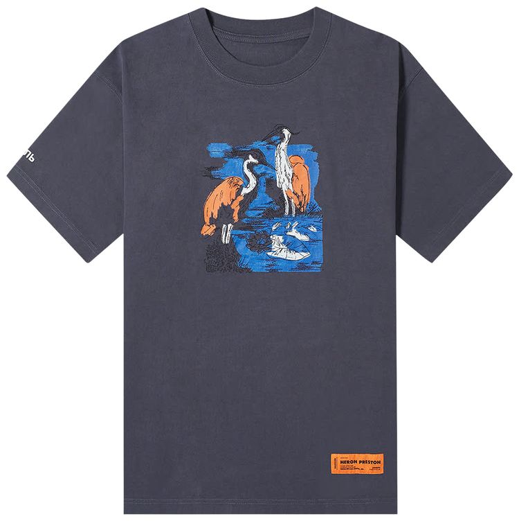 Heron Preston Embroidered Herons Regular T Shirt Total EclipseWhite