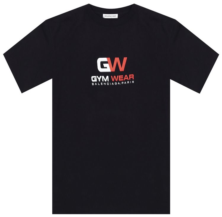Balenciaga Gym Wear Logo Tee Black