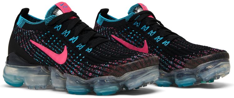 Nike Wmns Air VaporMax Flyknit 3 Black Hyper Pink Blue