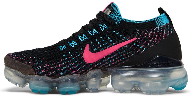 Nike Wmns Air VaporMax Flyknit 3 Black Hyper Pink Blue