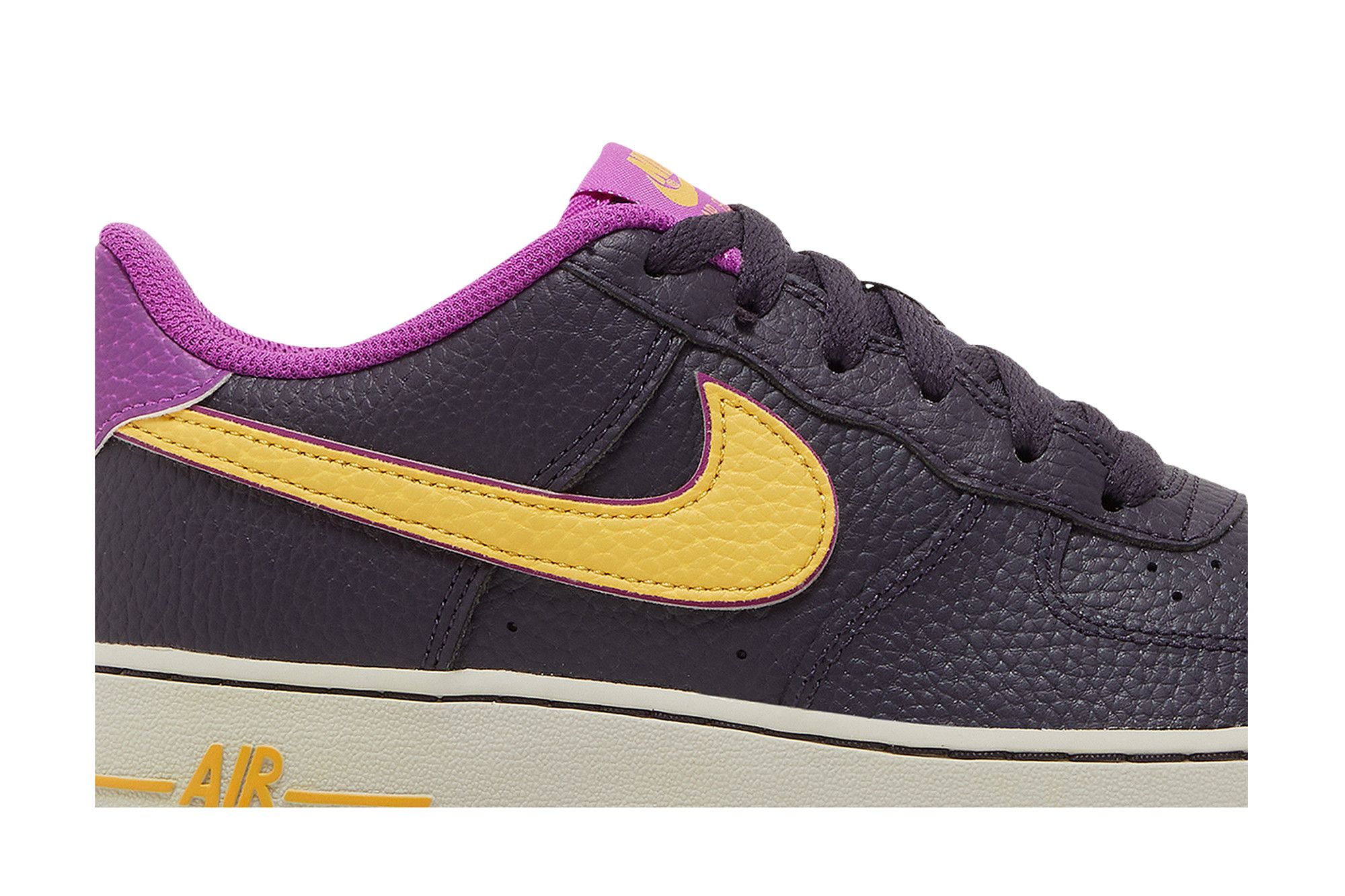 yellow and purple air force ones