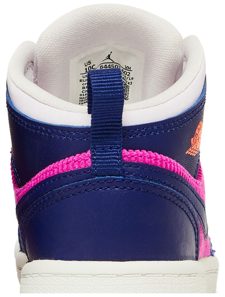 Air Jordan 1 Mid TD Regency Purple Fire Pink