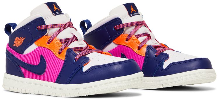 Air Jordan 1 Mid TD Regency Purple Fire Pink