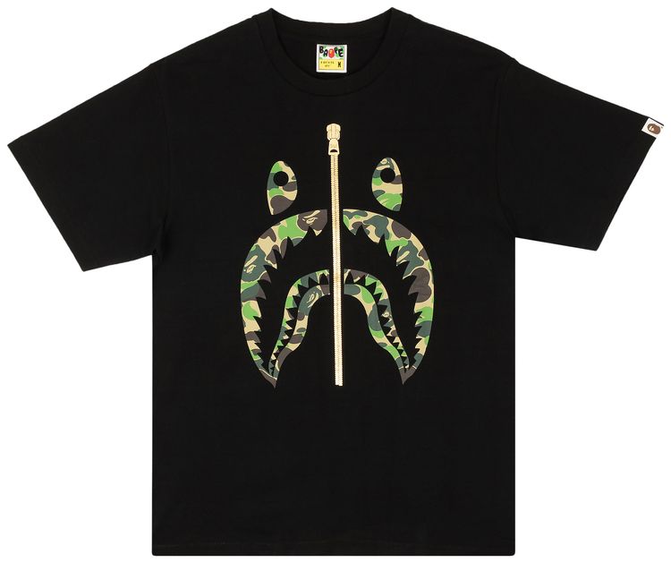 BAPE Shark Camo Short Sleeve T Shirt BlackGreen