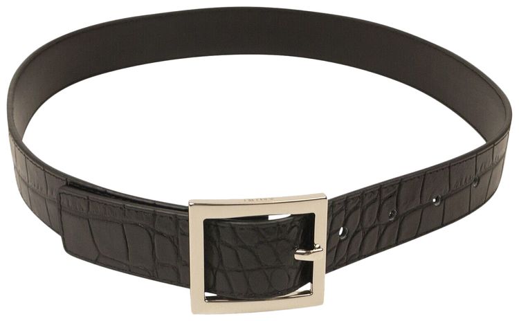 Amiri Embossed Croc Buckle Belt Black