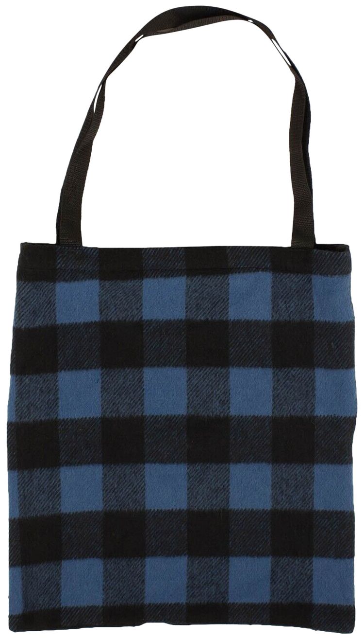 424 Flannel Patched Tote Bag Black