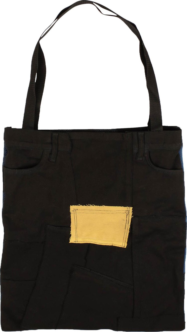 424 Flannel Patched Tote Bag 'Black'