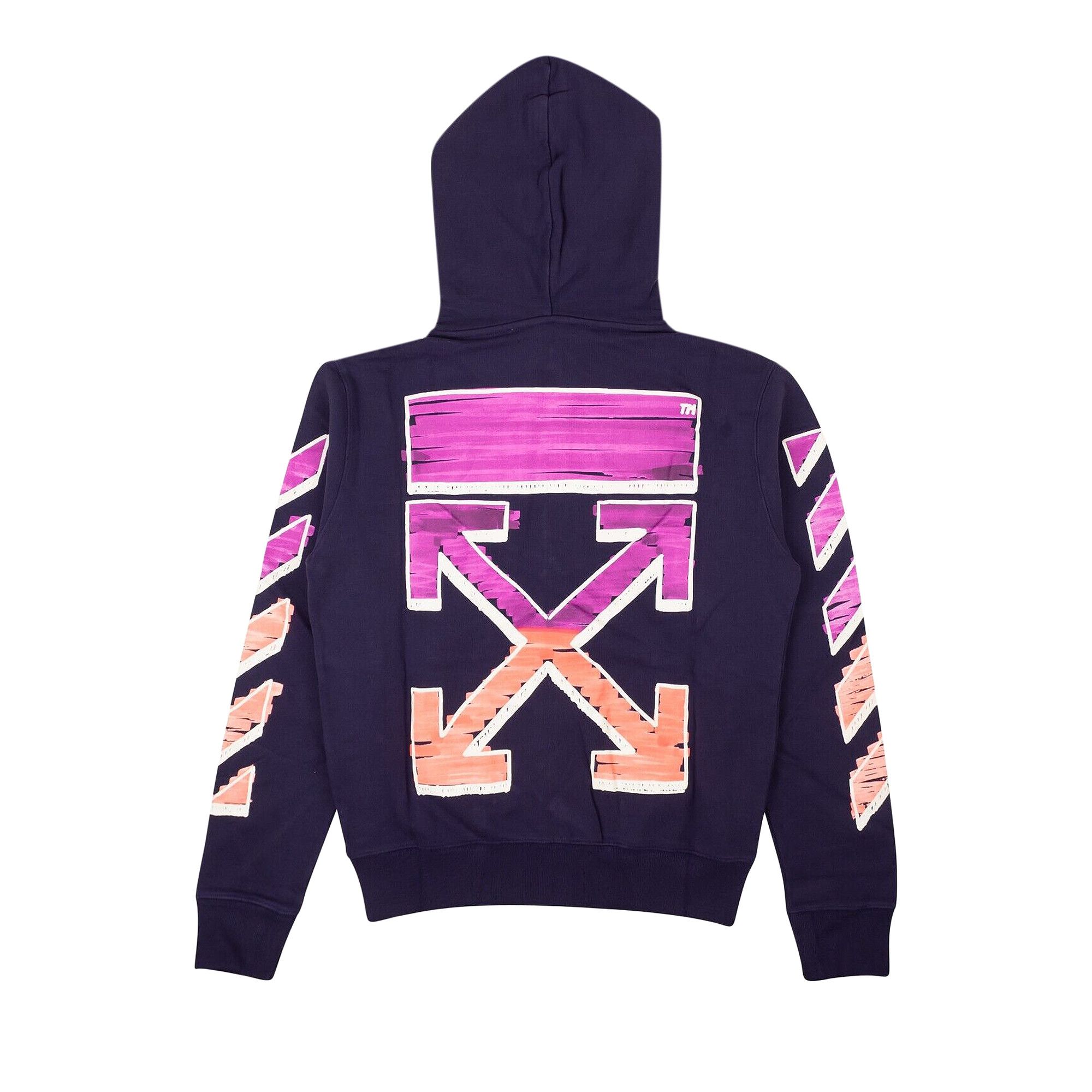 Buy Off White Marker Slim Zip Hoodie Purple OMBE001R21FLE0024632 GOAT