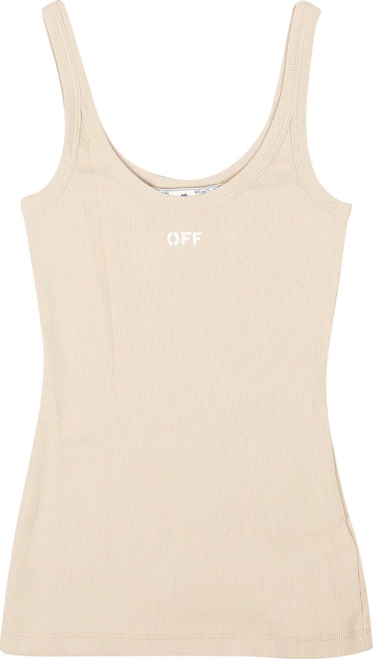 Off-White Ribbed Tank Top 'Grey'
