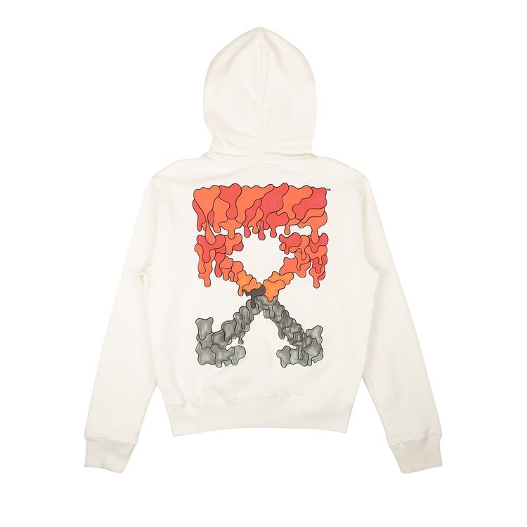 Off White Marker Flatlock Slim Hoodie White