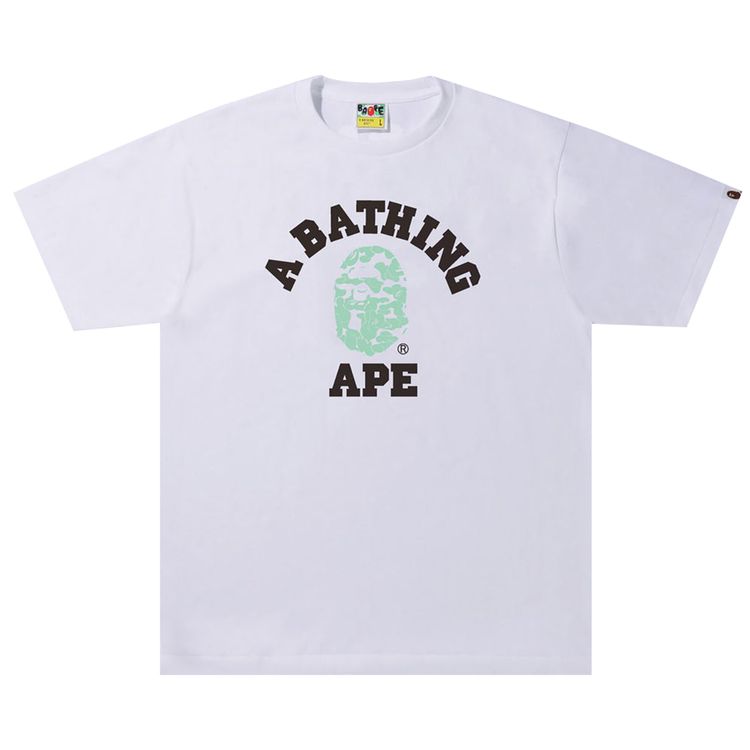 BAPE Text Code Camo College Tee White