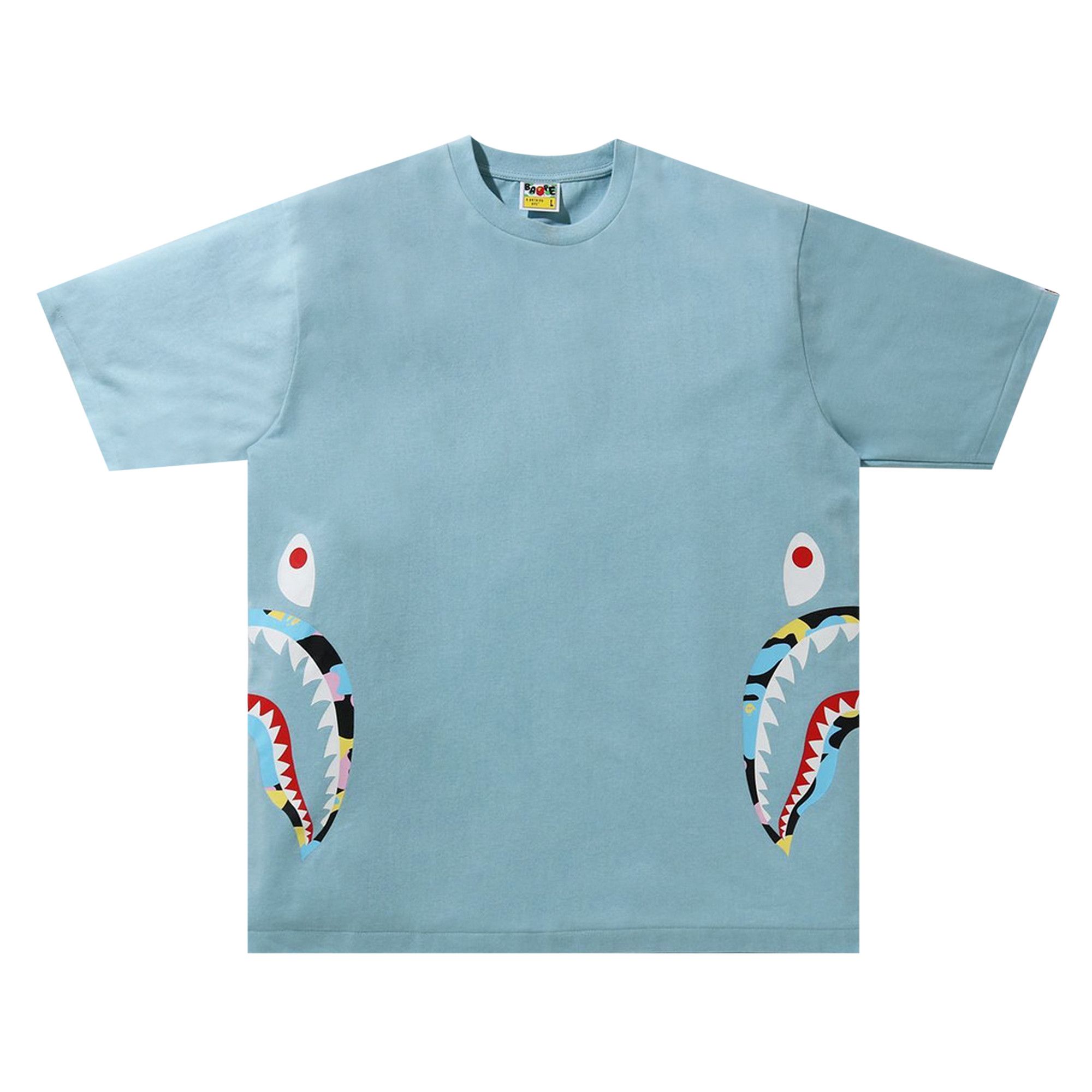 Bape blue clearance shark tee
