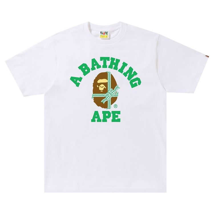 BAPE Christmas College Tee WhiteGreen
