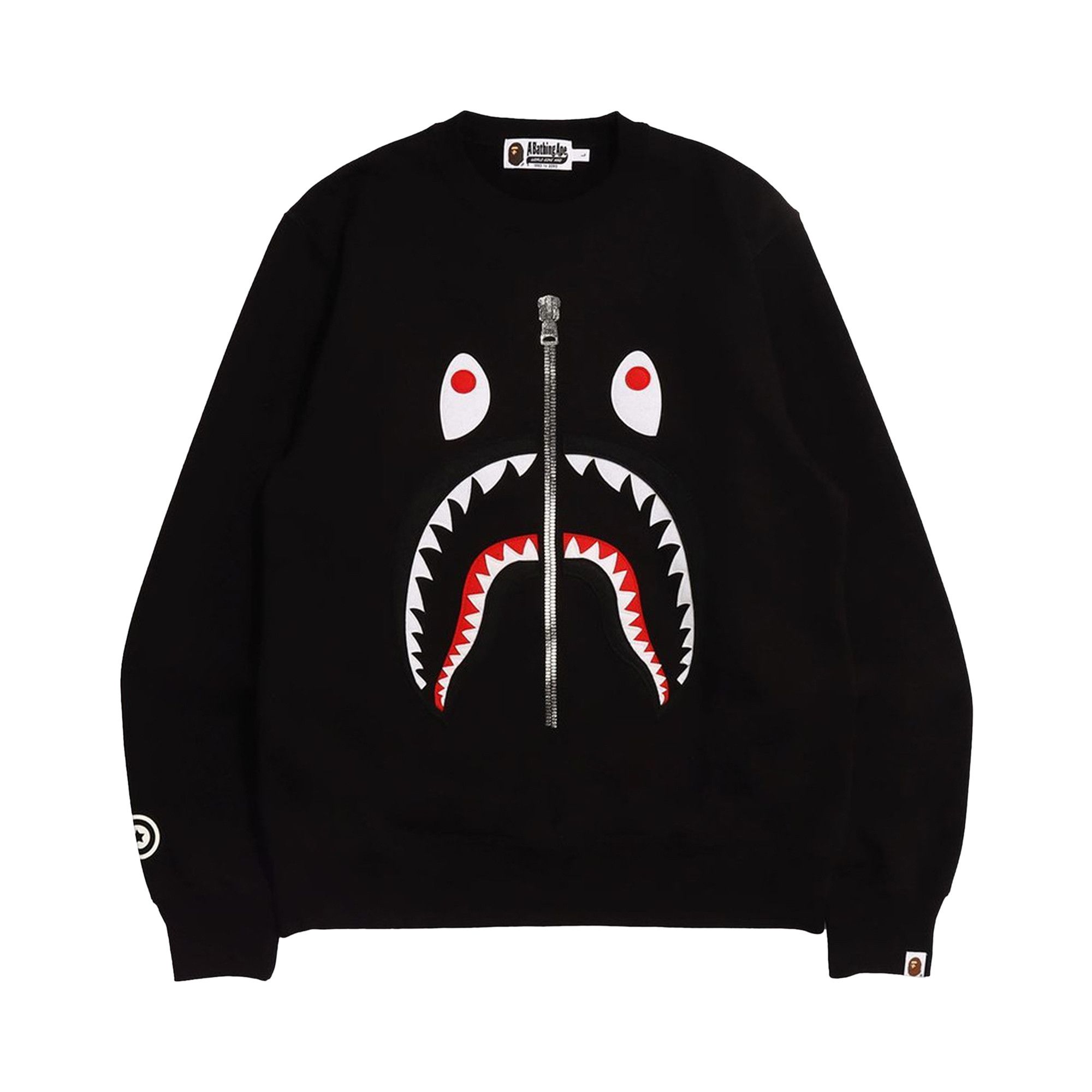 Buy BAPE Patched Shark Crewneck 'Black' - 1H80 113 006 BLACK | GOAT CA