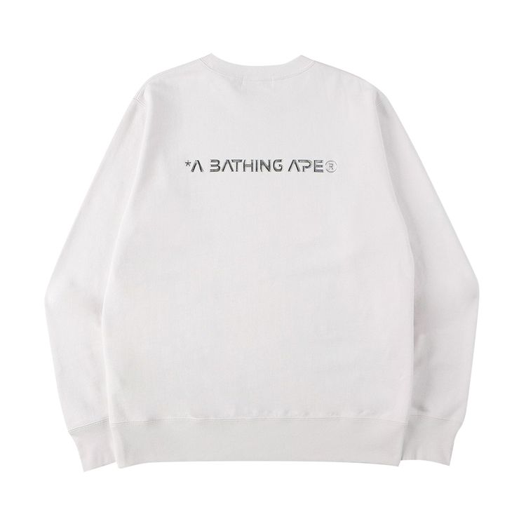 BAPE Ape Head Moon Crewneck White