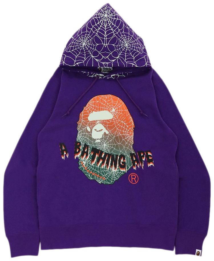 BAPE Halloween Ape Head Glow In The Dark Pullover Hoodie Purple
