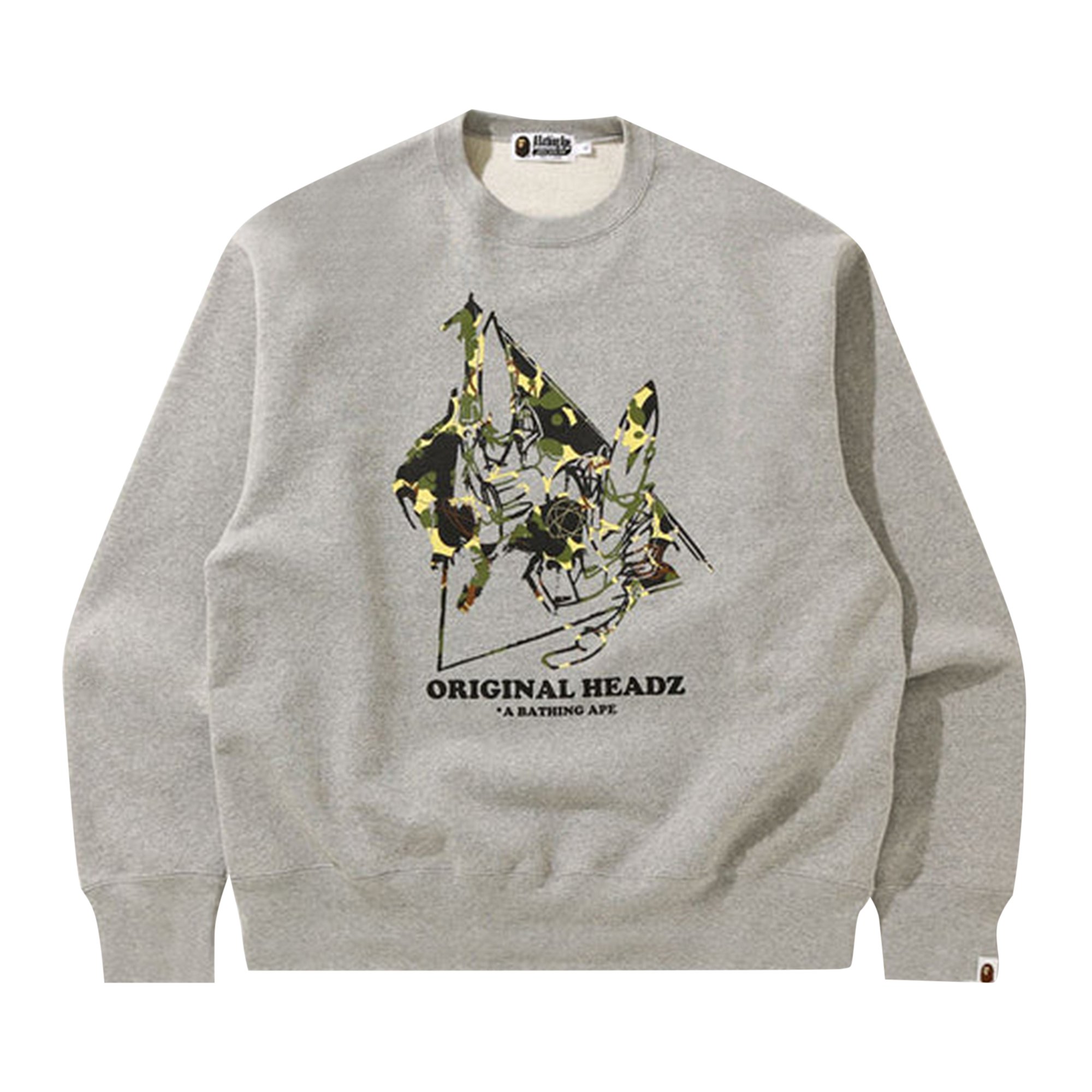 BAPE x Unkle Mo'Wax Point Man Relaxed Crewneck 'Grey'