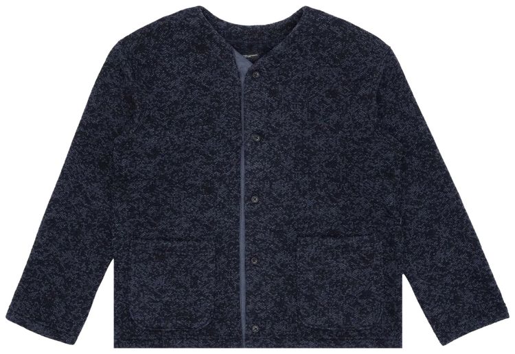 Engineered Garments Double Knit Cardigan Heather Navy