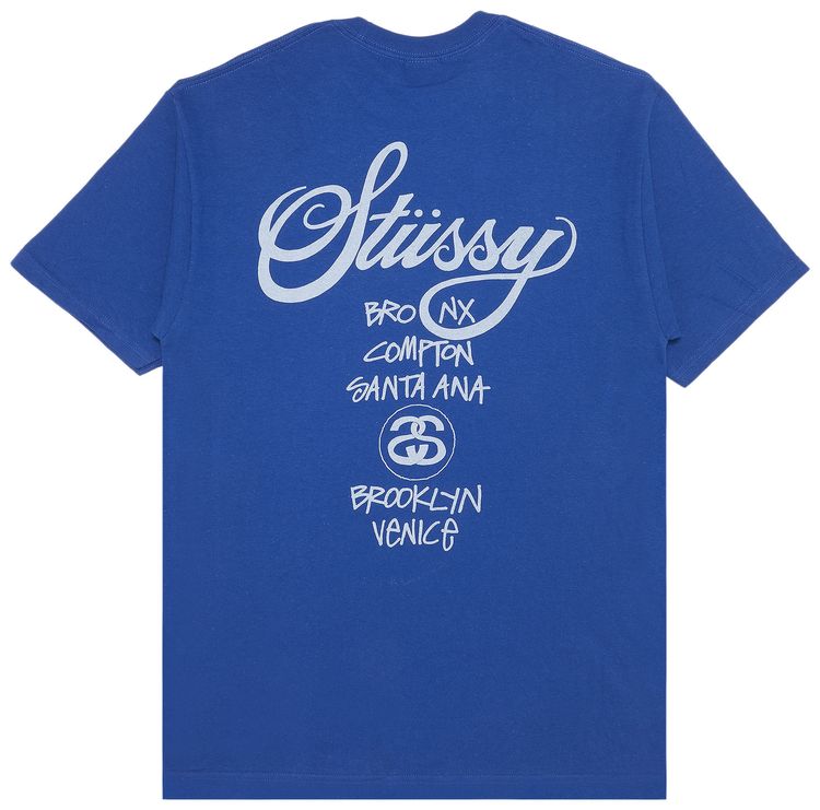 Stussy World Tour Tone Tee Royal Blue