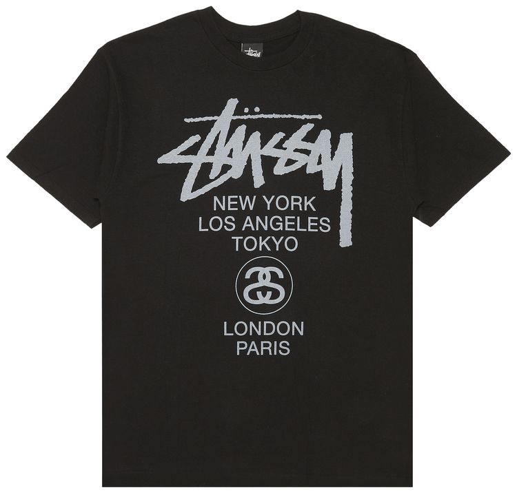 Stussy World Tour Tone Tee Black