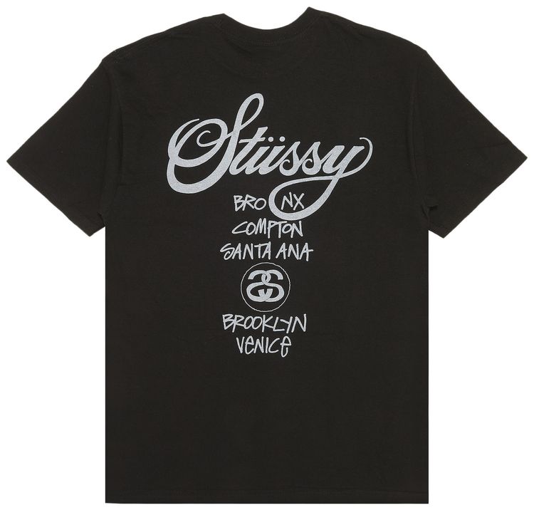 Stussy World Tour Tone Tee Black