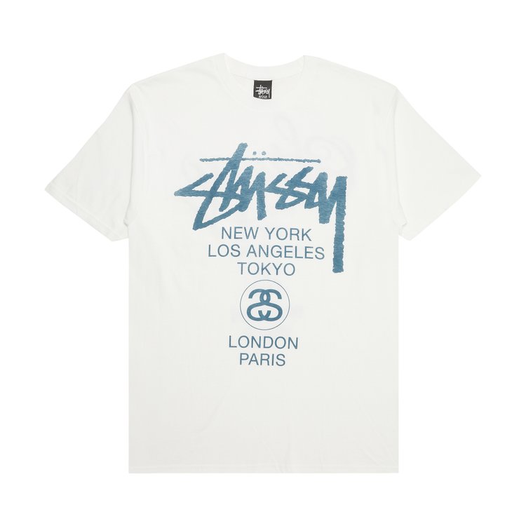 Stussy World Tour Tee WhiteTeal