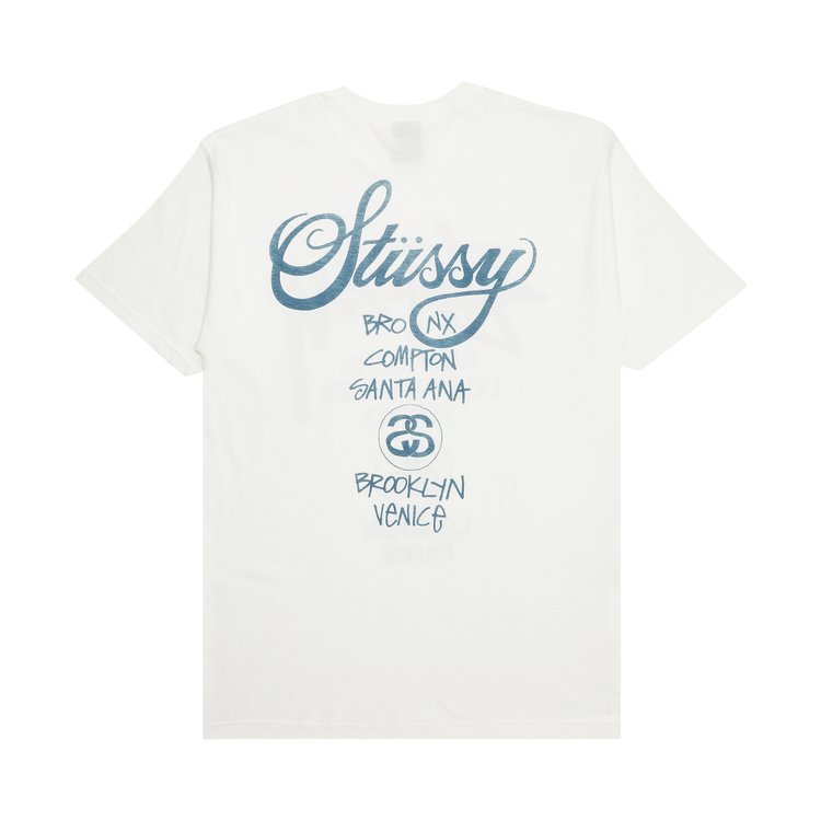 Stussy World Tour Tee WhiteTeal