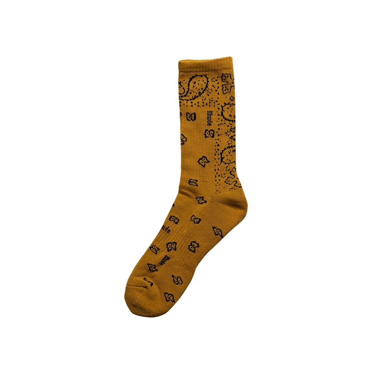 Rhude Bandana Jaquard Sock MustardBlack