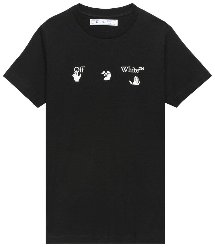 Off White Big Logo Short Sleeve Slim Tee BlackWhite