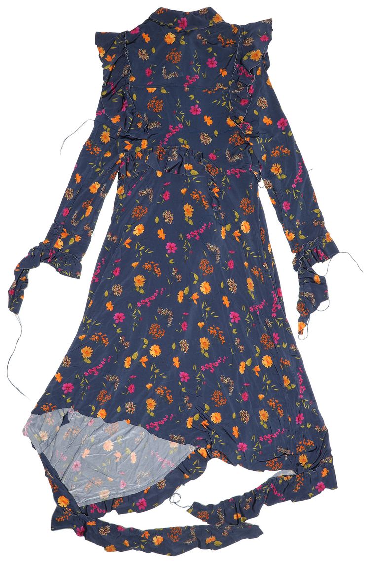 Vetements Printed Maxi Dress BlueMulticolor