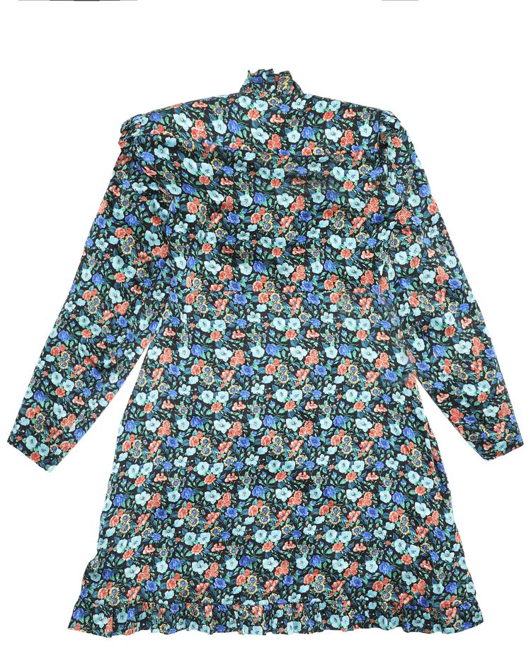 Vetements Printed Silk Dress BlueMulticolor